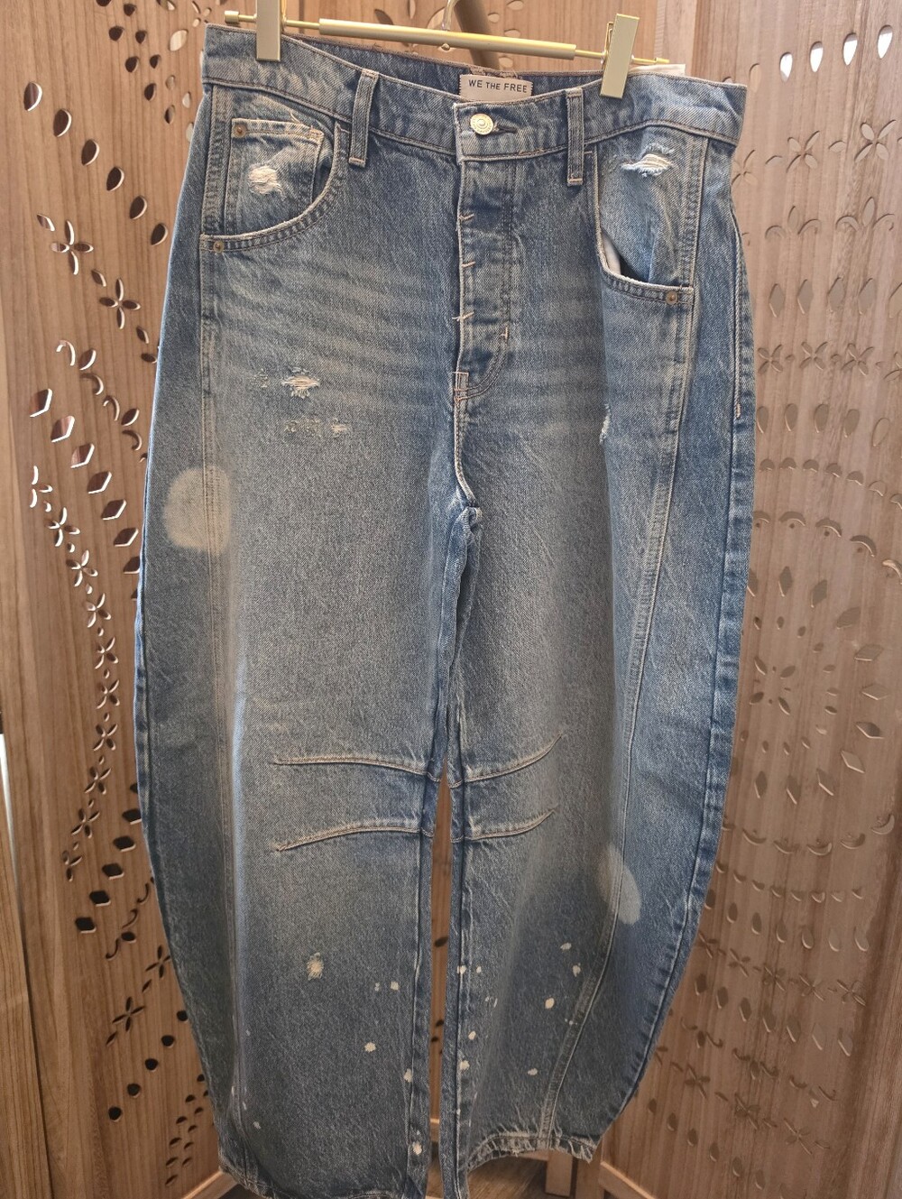 NWT We The Free Good Luck Mid Rise Barrel Jeans in 100 Years - Picture 4 of 14